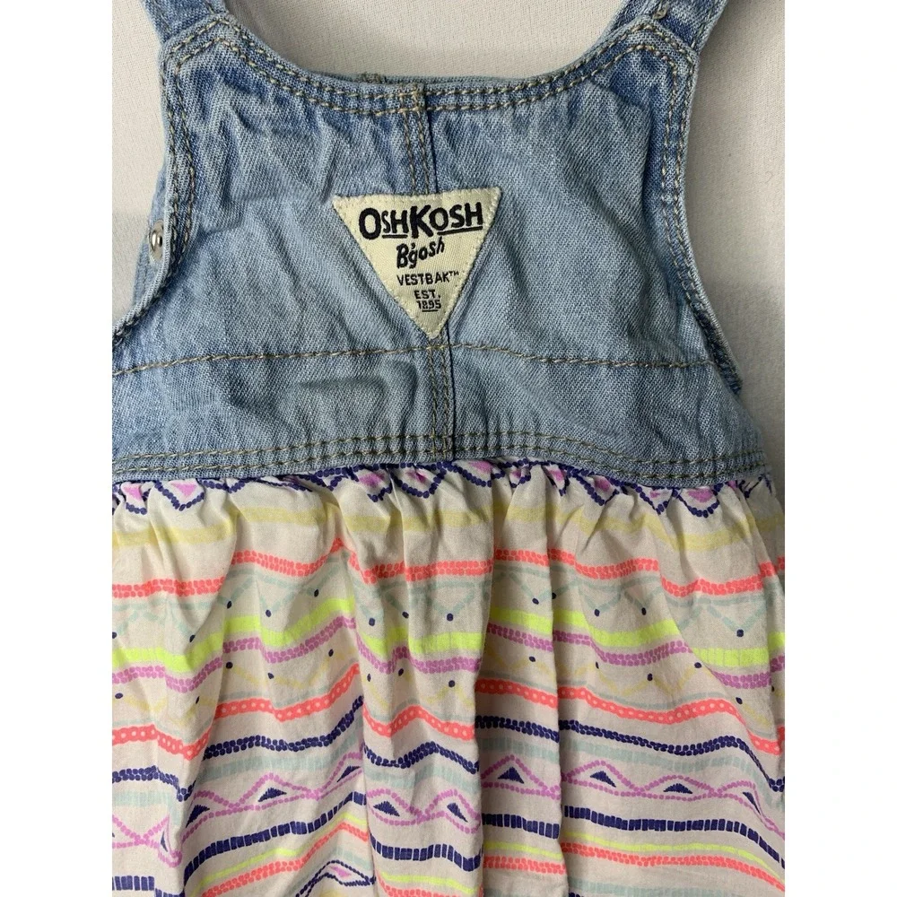 Baby Girls 9 Month Oshkosh Bgosh Vest‎ Bak Dress Overall Jumper Multicolor